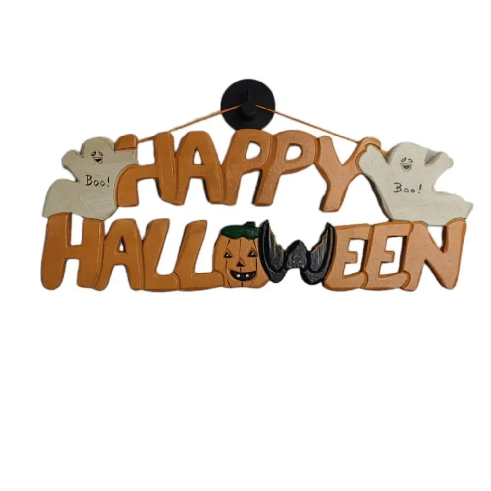 VINTAGE Halloween decoration‎ bundle wood sign witches